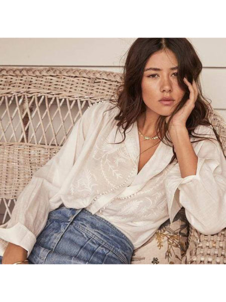 Marie Louise De Monterey | Winter Camille Blouse in White