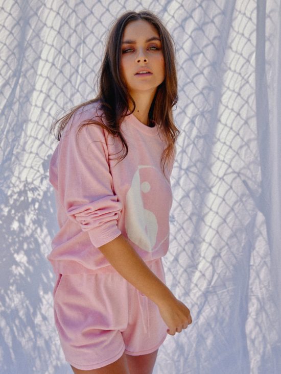 Kinney | Yin Yang Intarsia Knit in Pink