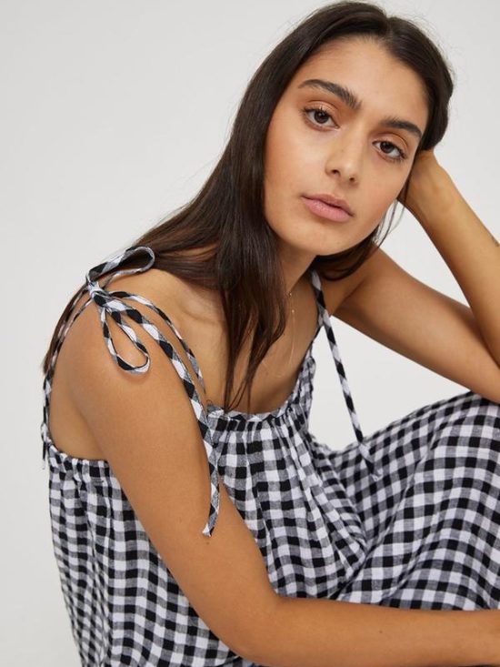 Kinney | Hazel Gingham Dress in B&W Gingham