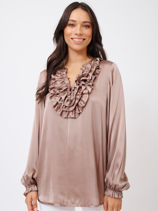 ALESSANDRA | Kiera Silk Shirt in Copper