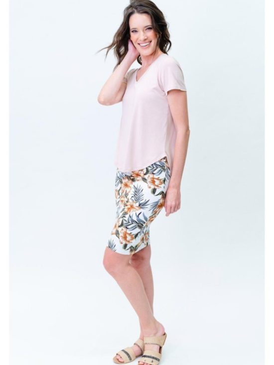 Lou Lou | Veronica V Neck Tee in Blush