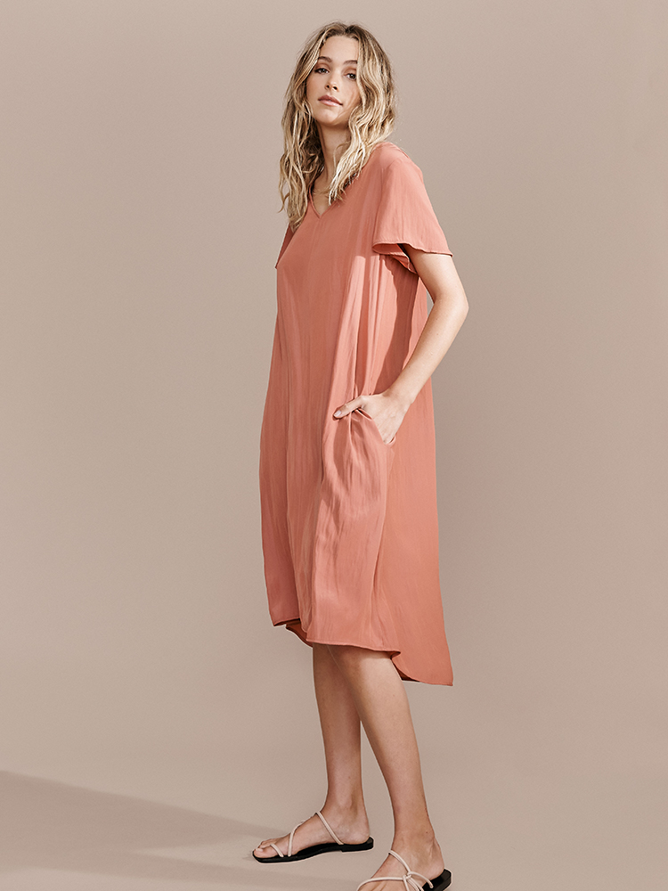 Layerd | Tjana Tee Dress in Earthy Pink