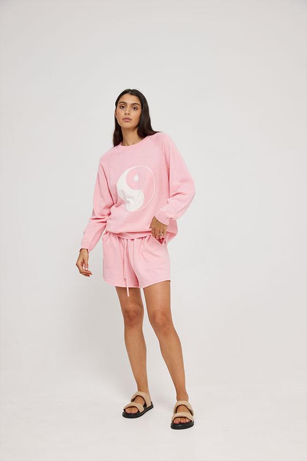 Kinney | Yin Yang Intarsia Knit in Pink
