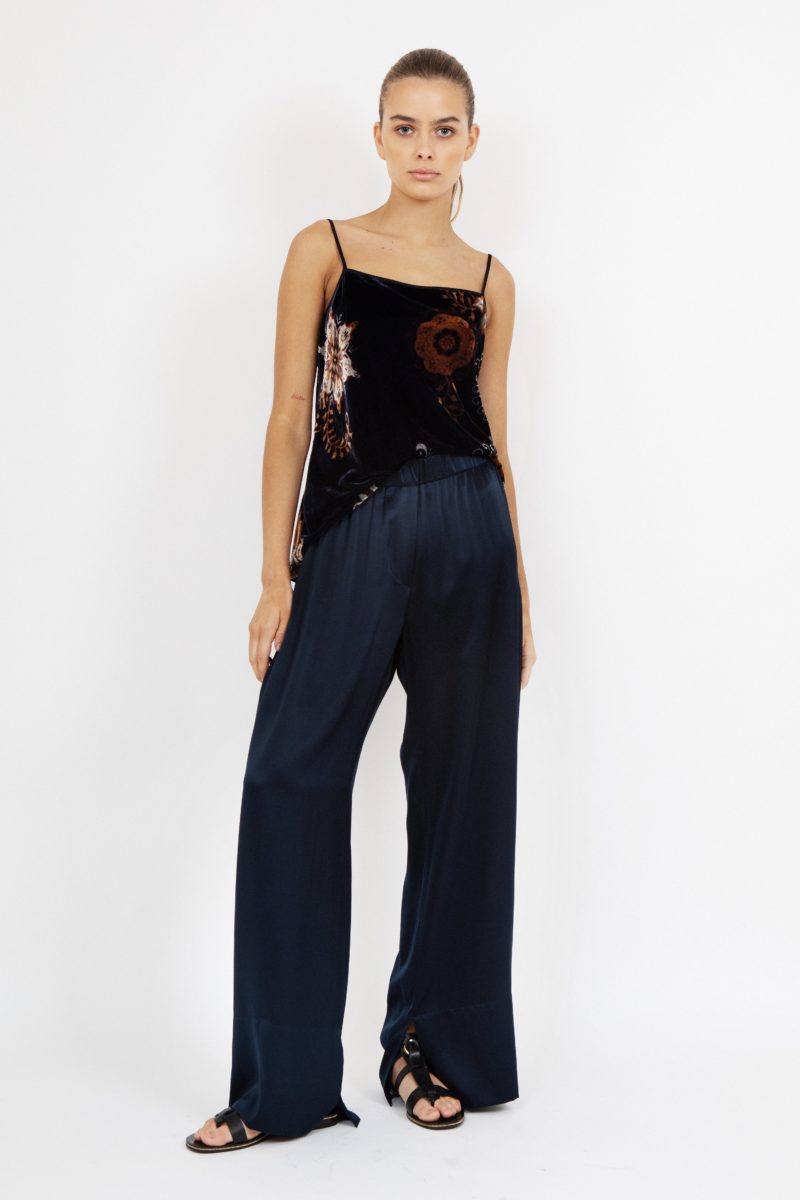 Kasana | Silk Pant in Dark Navy