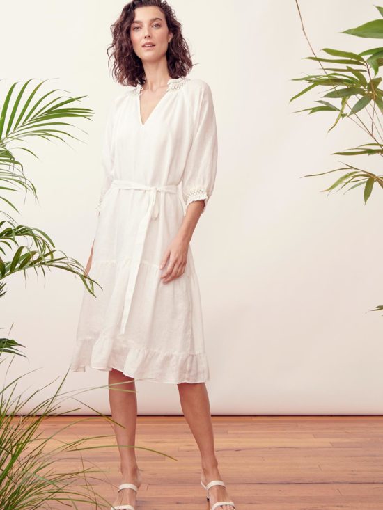 The Dreamer Label | Kirby Linen Dress in White