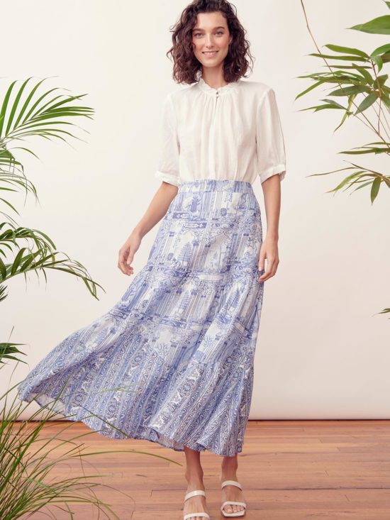 The Dreamer Label | Amala Shambala Linen Skirt in Indigo