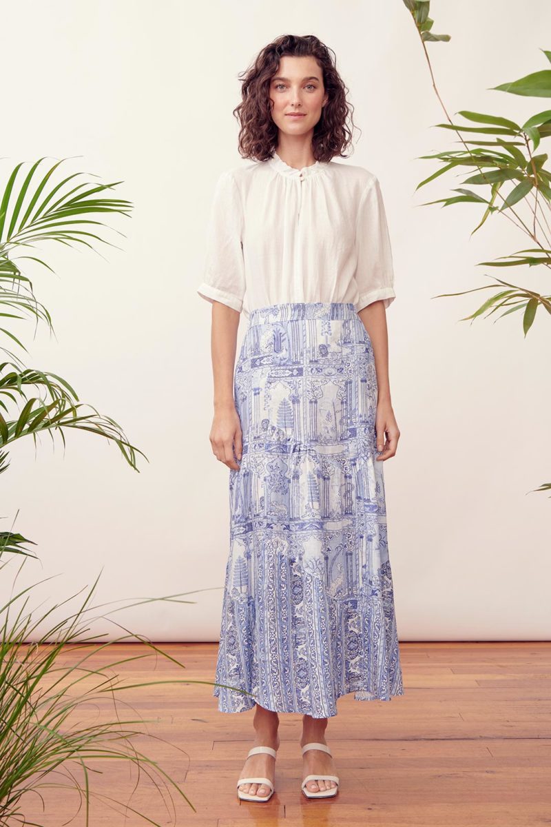 The Dreamer Label | Amala Shambala Linen Skirt in Indigo