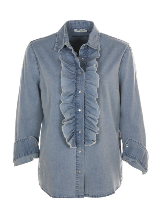 Funky Staff | Bridget Light Jeans Blouse in Light Blue