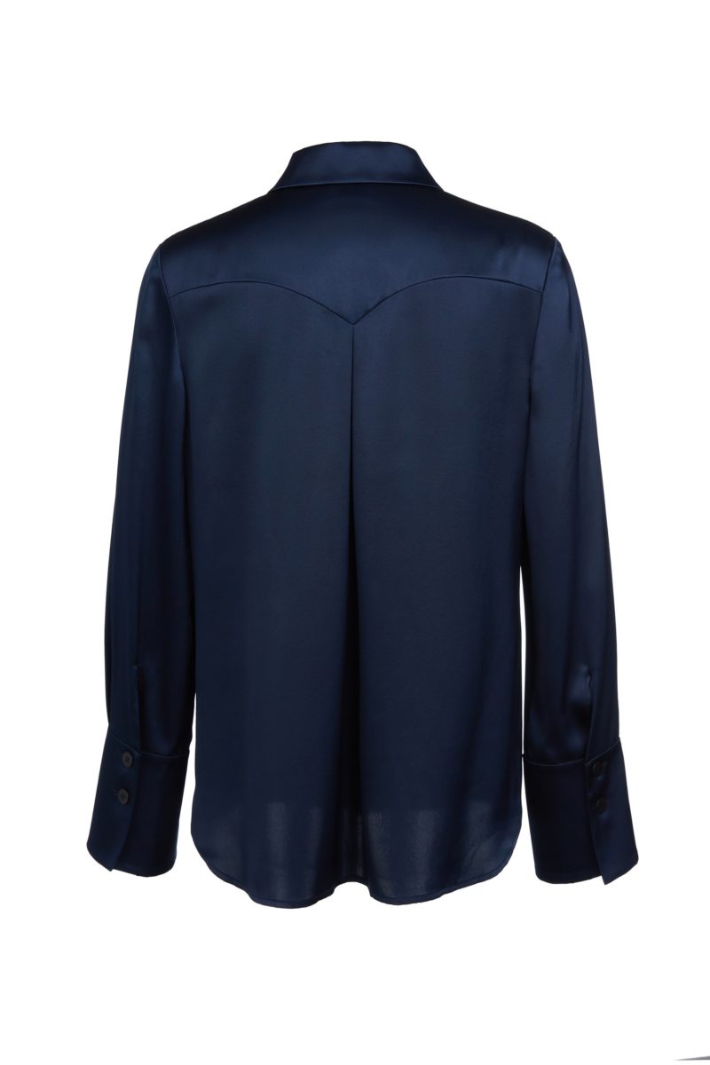 Kasana | Silk Shirt in Dark Navy