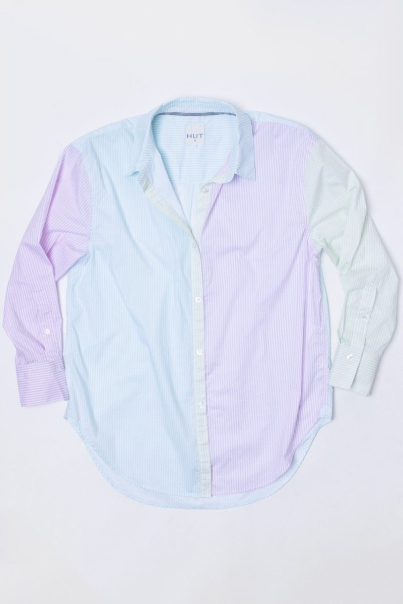 HUT | Maxi Shirt in Pastel Mixed Stripes