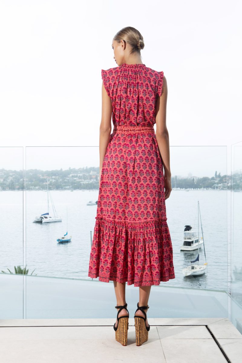 Lola Australia | Leo Long Dress in Mia Strawberry