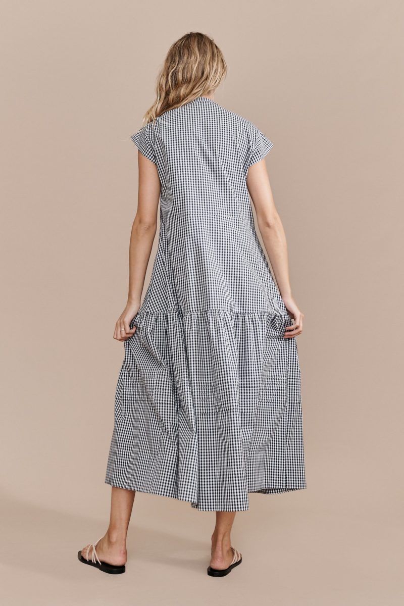 Layer'd | Check Seikha Dress | Navy Gingham