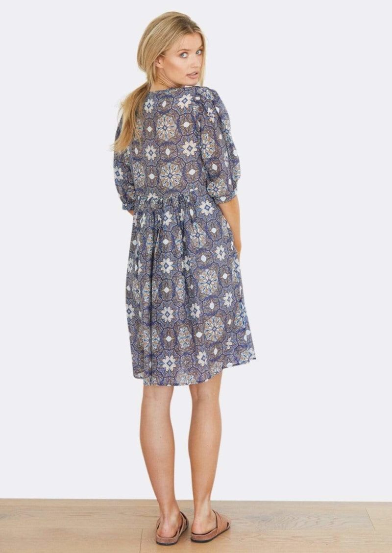 Caravan & Co | Eliza Silk Cotton Dress in Mandala Print