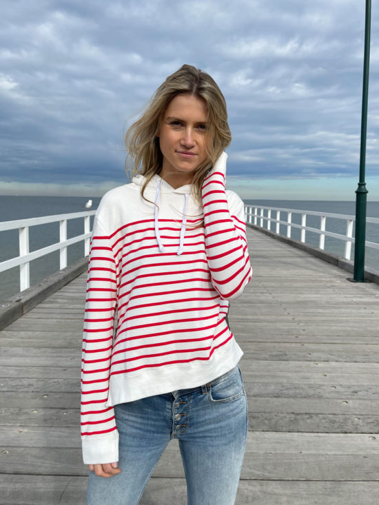 Sophie Moran | Nautical Story Stripe Shorts in Navy & White
