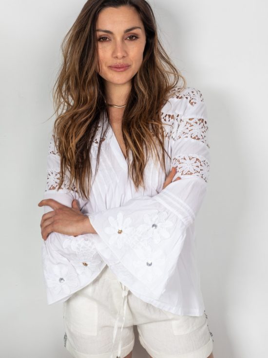 Joey the Label | Flower Power Blouse in White