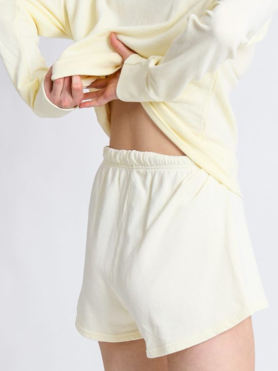 Perfect White Tee | Layla Sweat Shorts in Butter