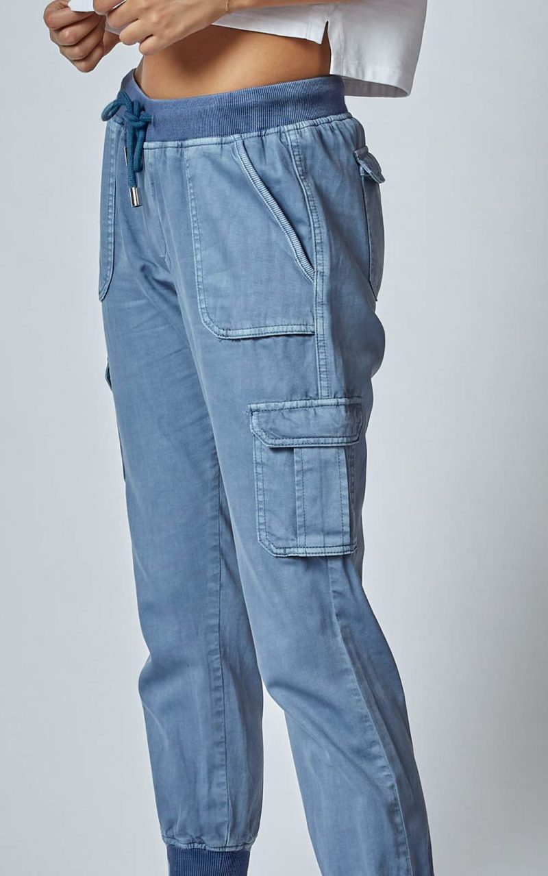 Dricoper Denim | Cargo Metallic Blue Jeans