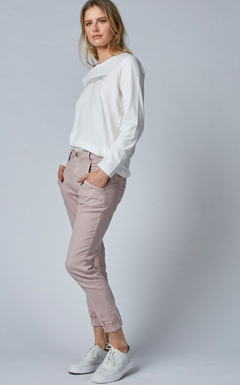 Dricoper Denim | Cuffed Pink Clay Jeans