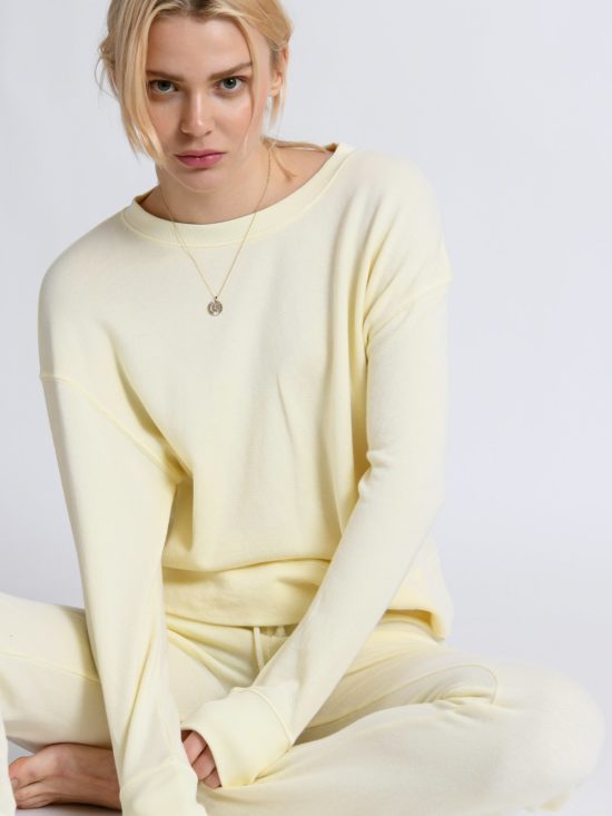 Perfect White Tee | Tyler Pullover Sweatshirt in Butter