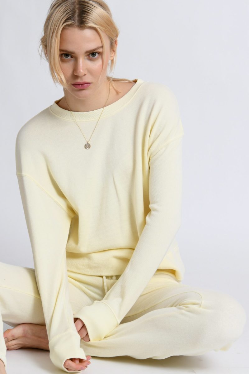 Perfect White Tee | Tyler Pullover Sweatshirt in Butter