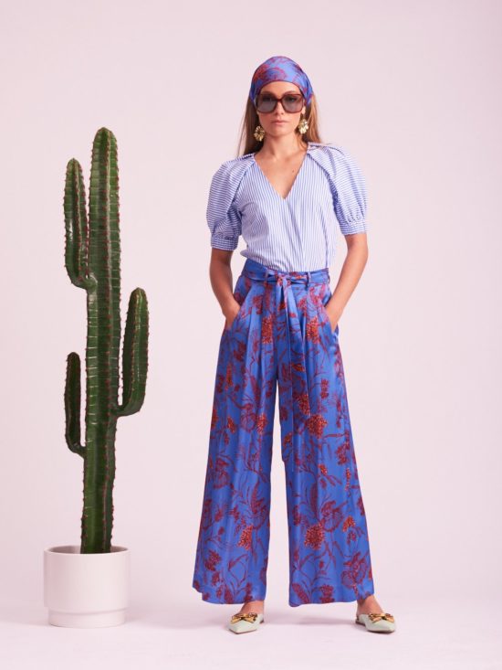 Le Stripe | Poolside Gossip Stripe Shirt in Mirage Blue