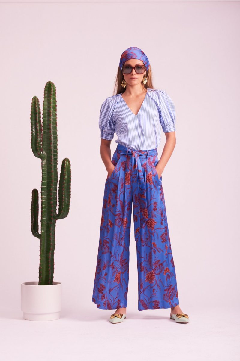 Le Stripe | Poolside Gossip Stripe Shirt in Mirage Blue