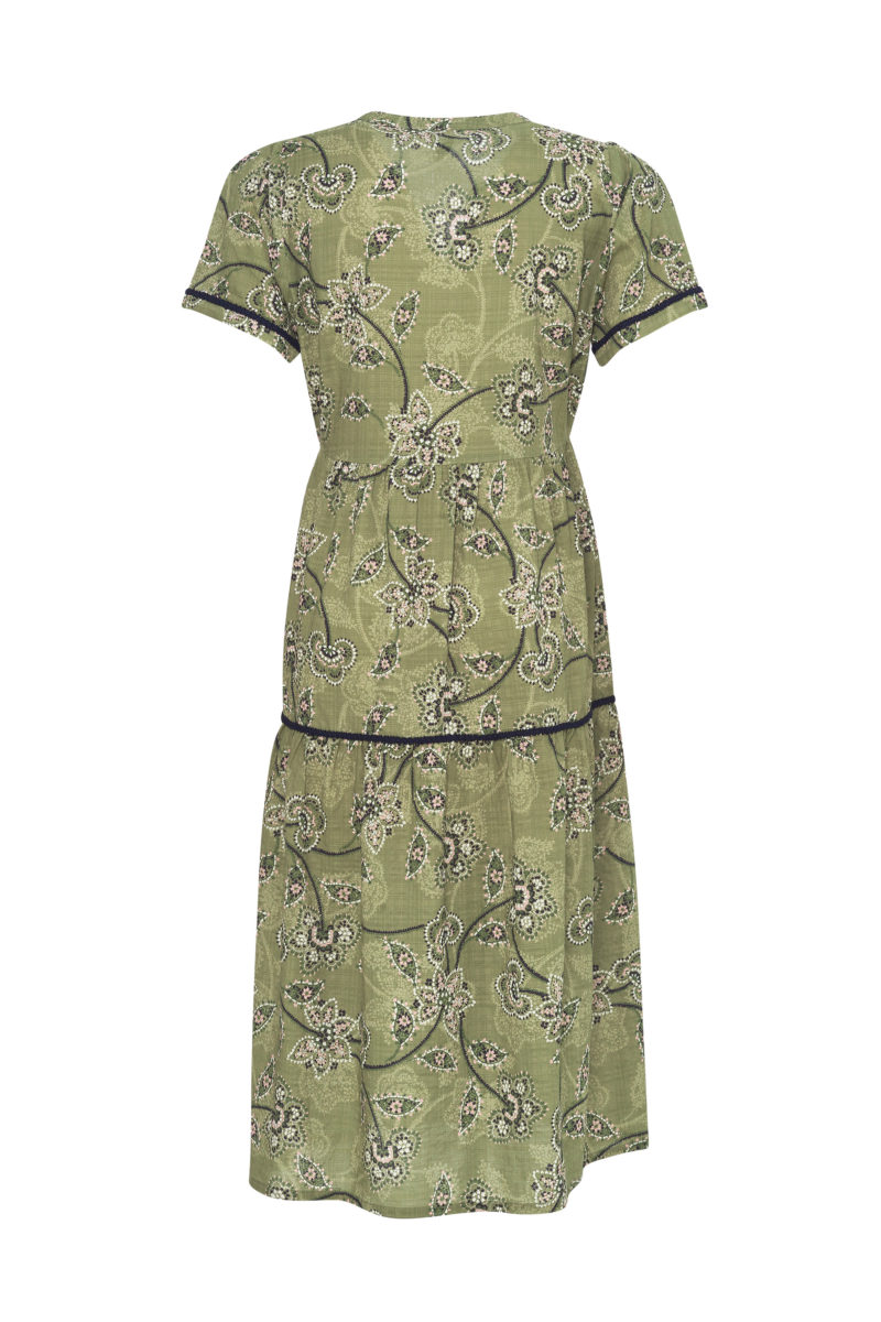 Madly Sweetly | Settle Petal Midi Dress in Olive Multi