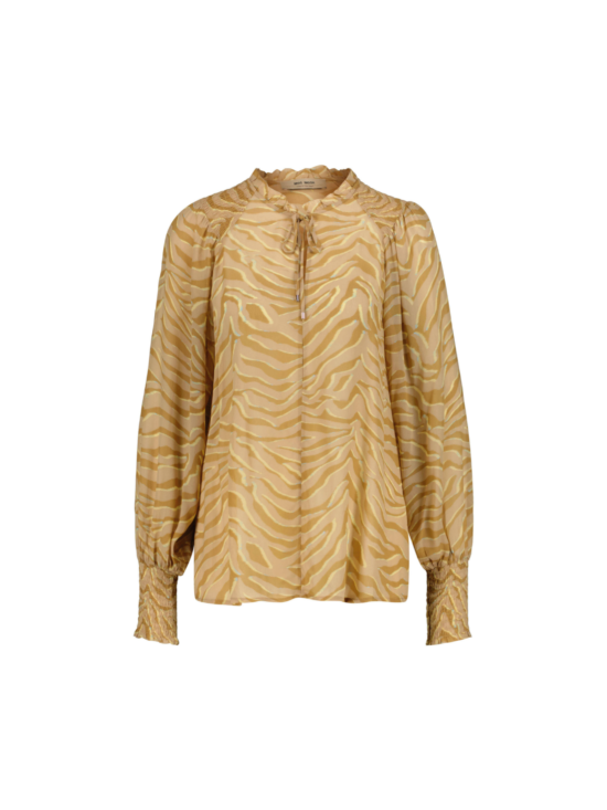 Mos Mosh | Eisa Zebra Blouse in Incense