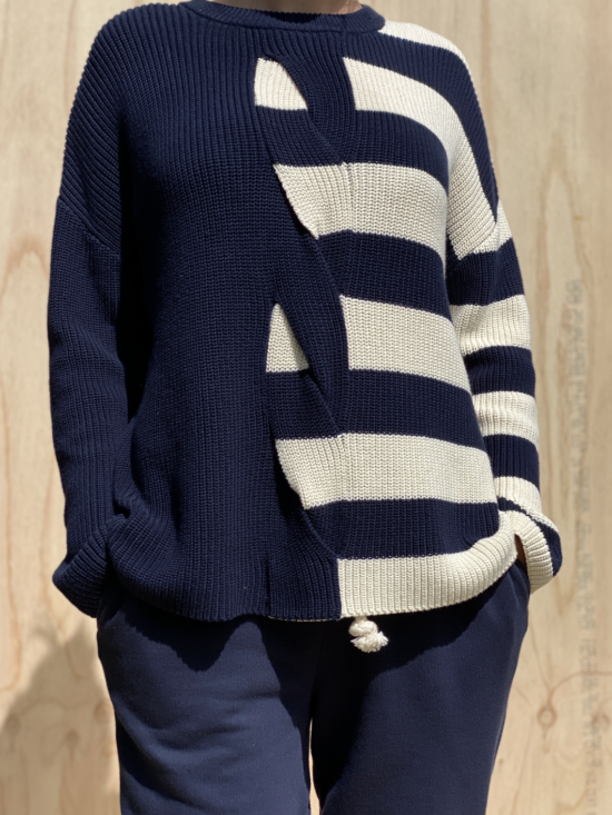 Barry Made | Knox Knit in Navy/Cream