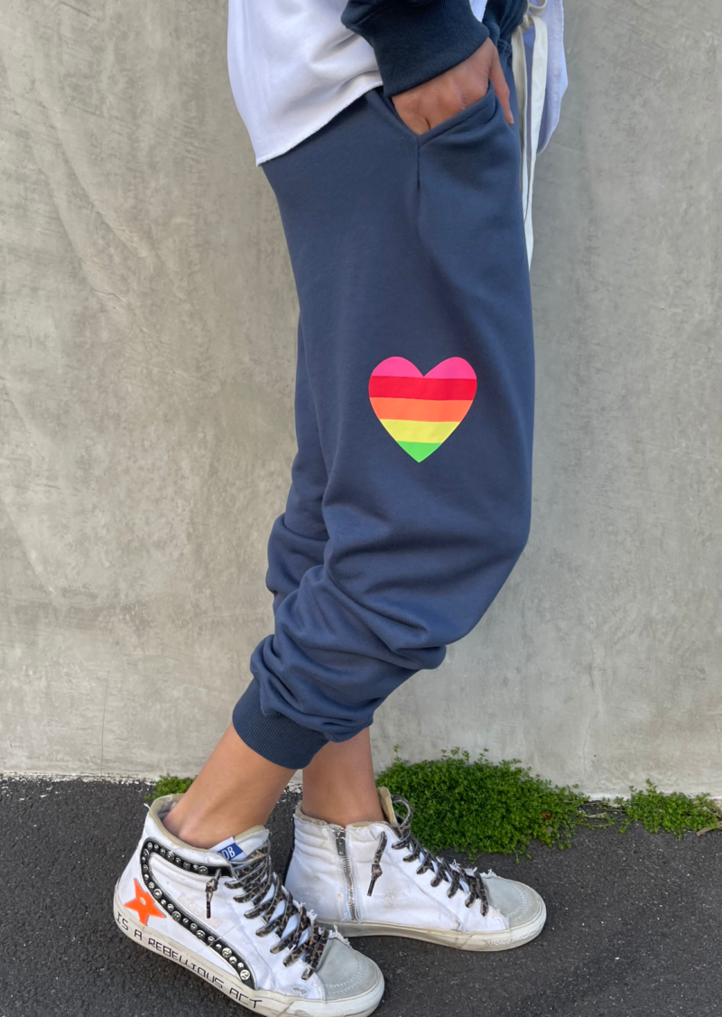 Hammill & Co | Sporty Rainbow Track Pant in Navy