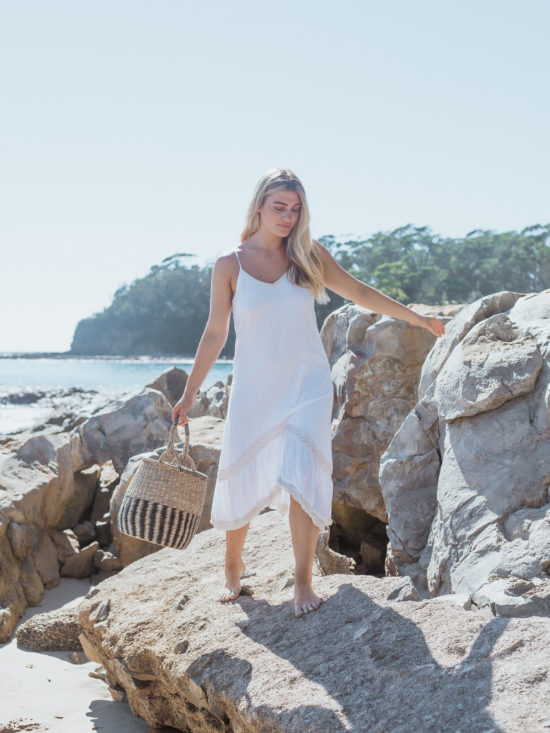 Azure and Indigo | Indiana Braided Midi in White