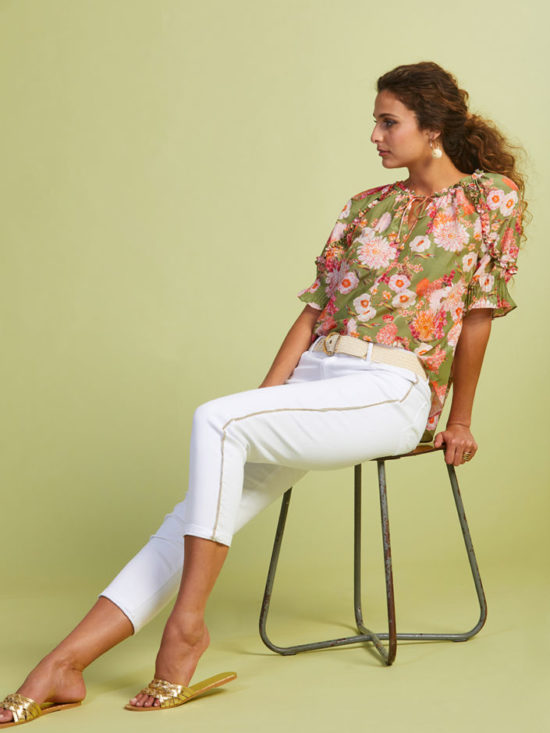 Loobie's Story | Clover Blouse in Soft Loden Multi
