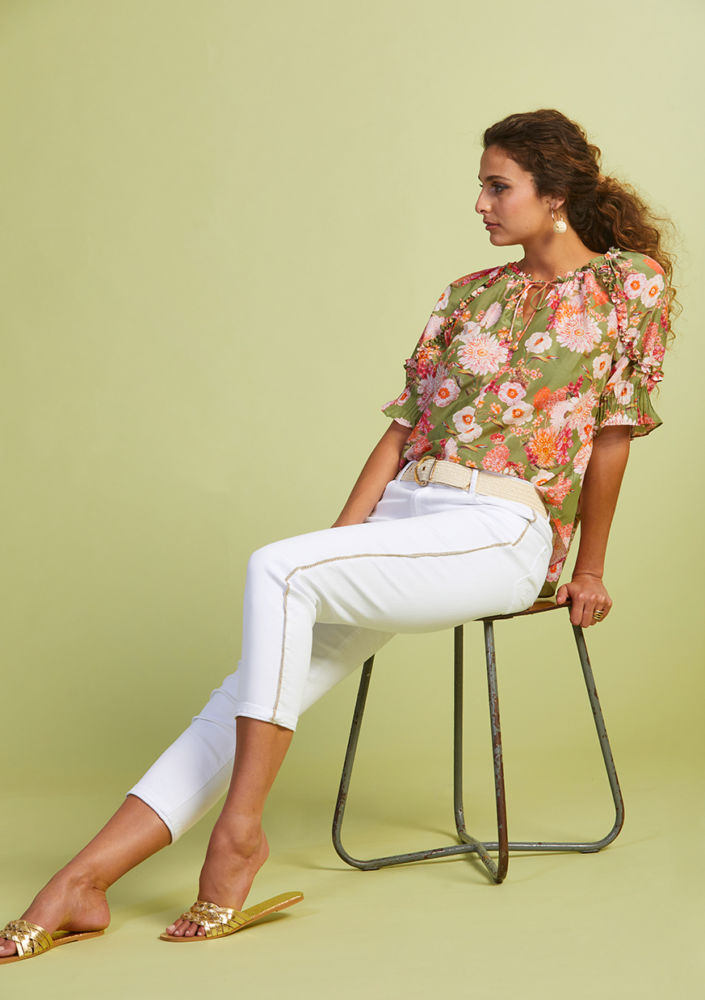 Loobie's Story | Clover Blouse in Soft Loden Multi