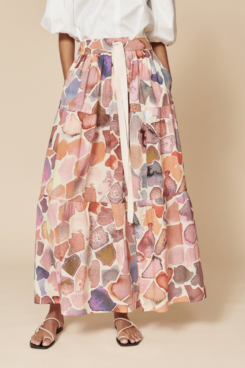 Layer'd | Printed Cotton Vira Skirt in Anda Print