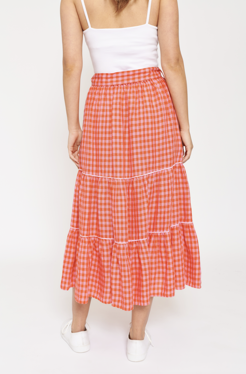 Alessandra | Delilah Skirt in Gingham Blush