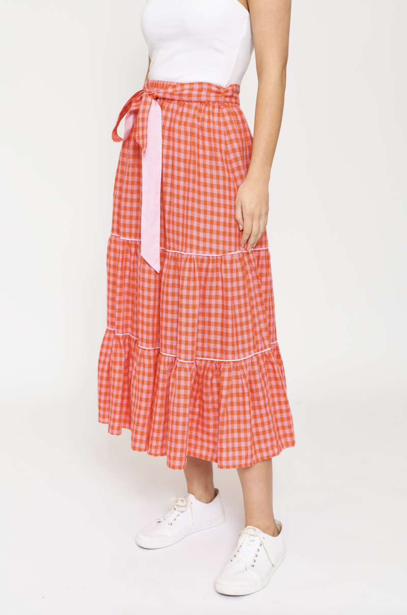 Alessandra | Delilah Skirt in Gingham Blush