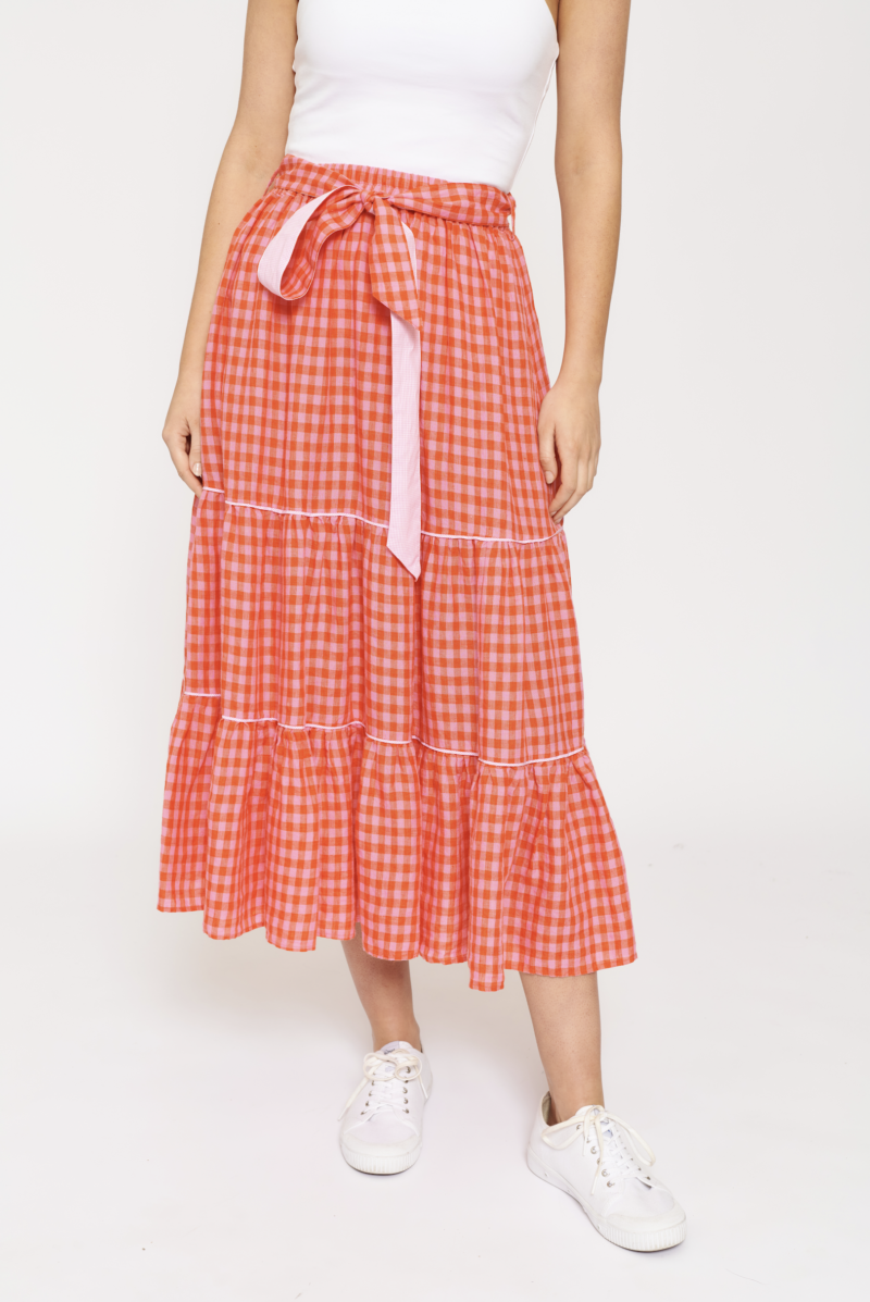 Alessandra | Delilah Skirt in Gingham Blush