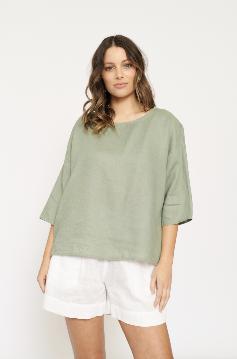 Alessandra | Windcheater Top in Thyme