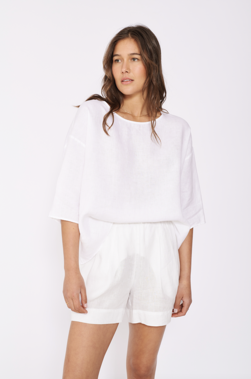 Alessandra | Windcheater Top in White