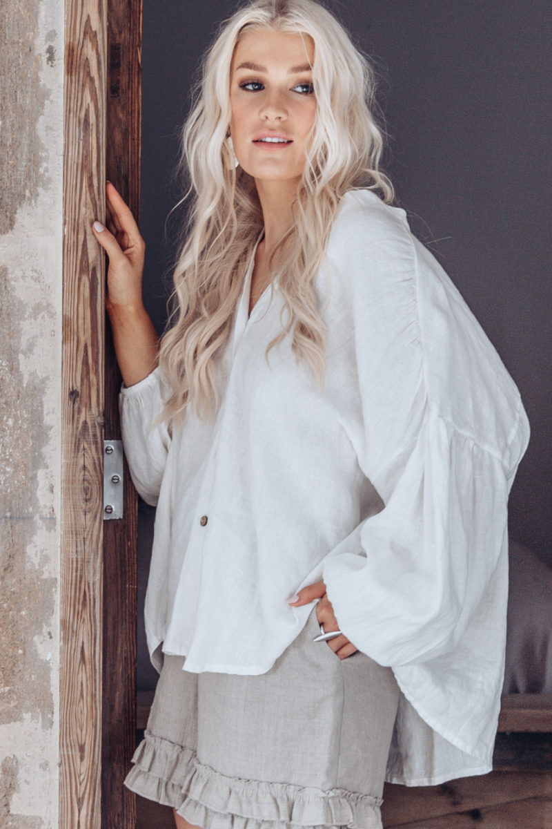 Bypias | True Love Linen Shirt in Off White