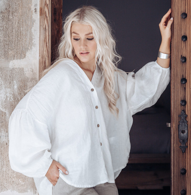 Bypias | True Love Linen Shirt in Off White