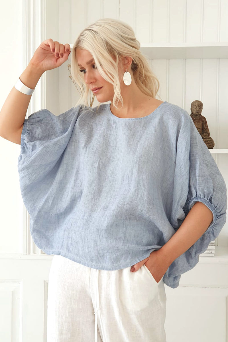 Bypias | Tine Linen Shirt in Heavenly Blue