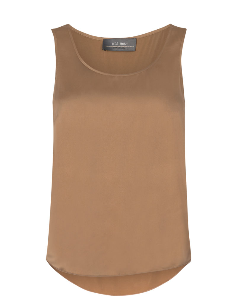 Mos Mosh Astrid Silk Tank Top Woodsmoke - Image 2