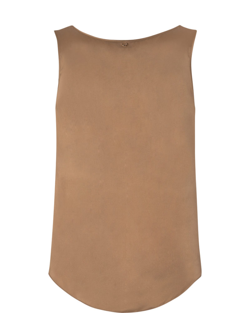 Mos Mosh Astrid Silk Tank Top Woodsmoke - Image 3