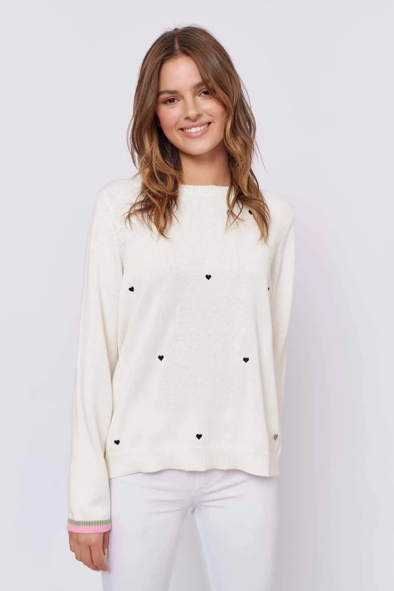 alessandra cashmere sweater sweetheart cotton sweater in ivory 30543223881782