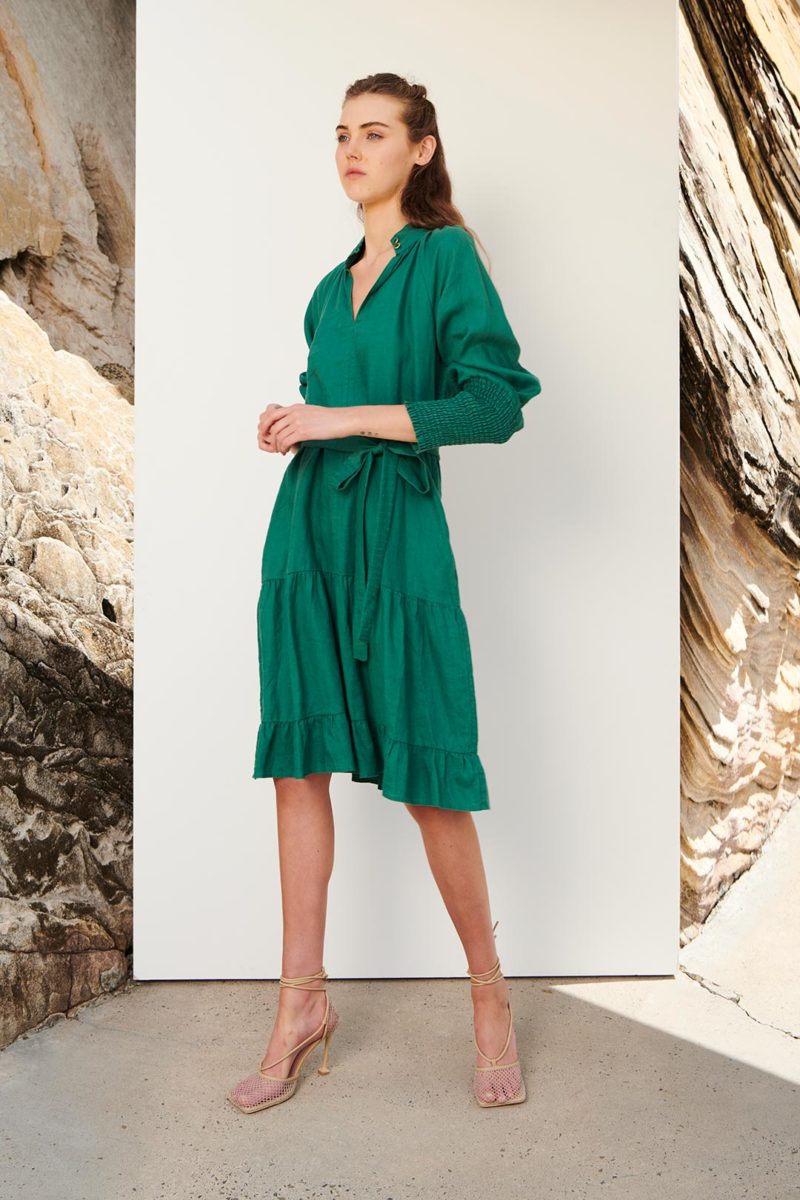 SATU LINEN DRESS GRN 4