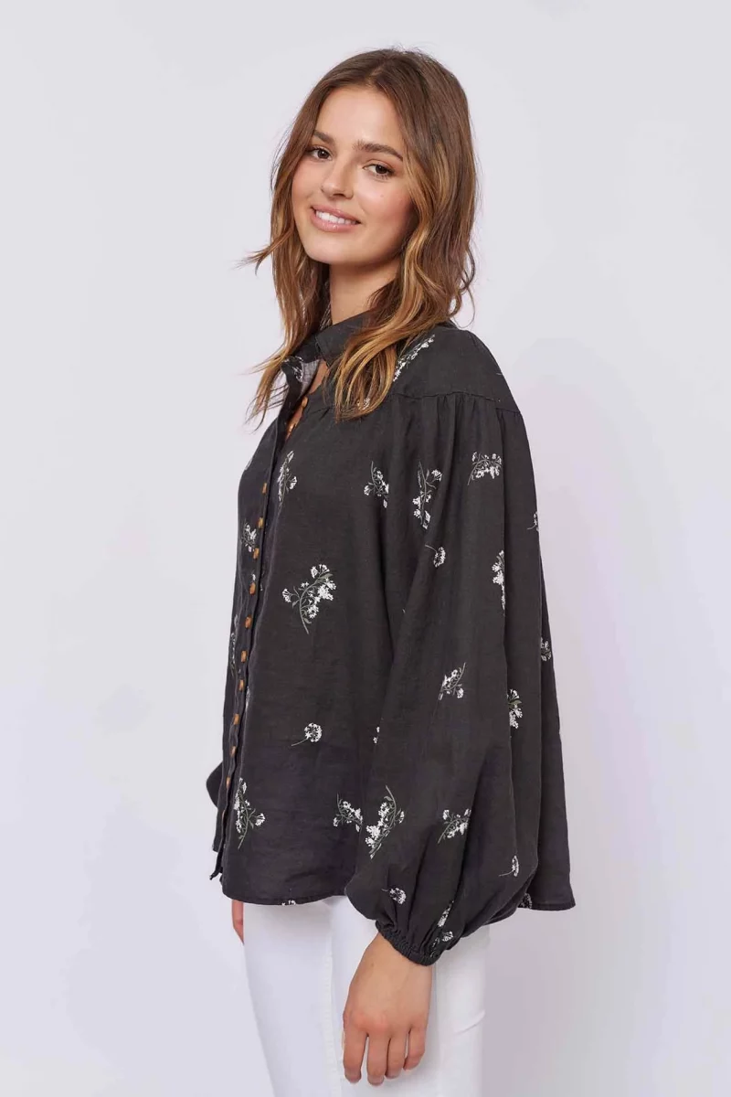 alessandra shirts romeo linen shirt in floral 30614707011638