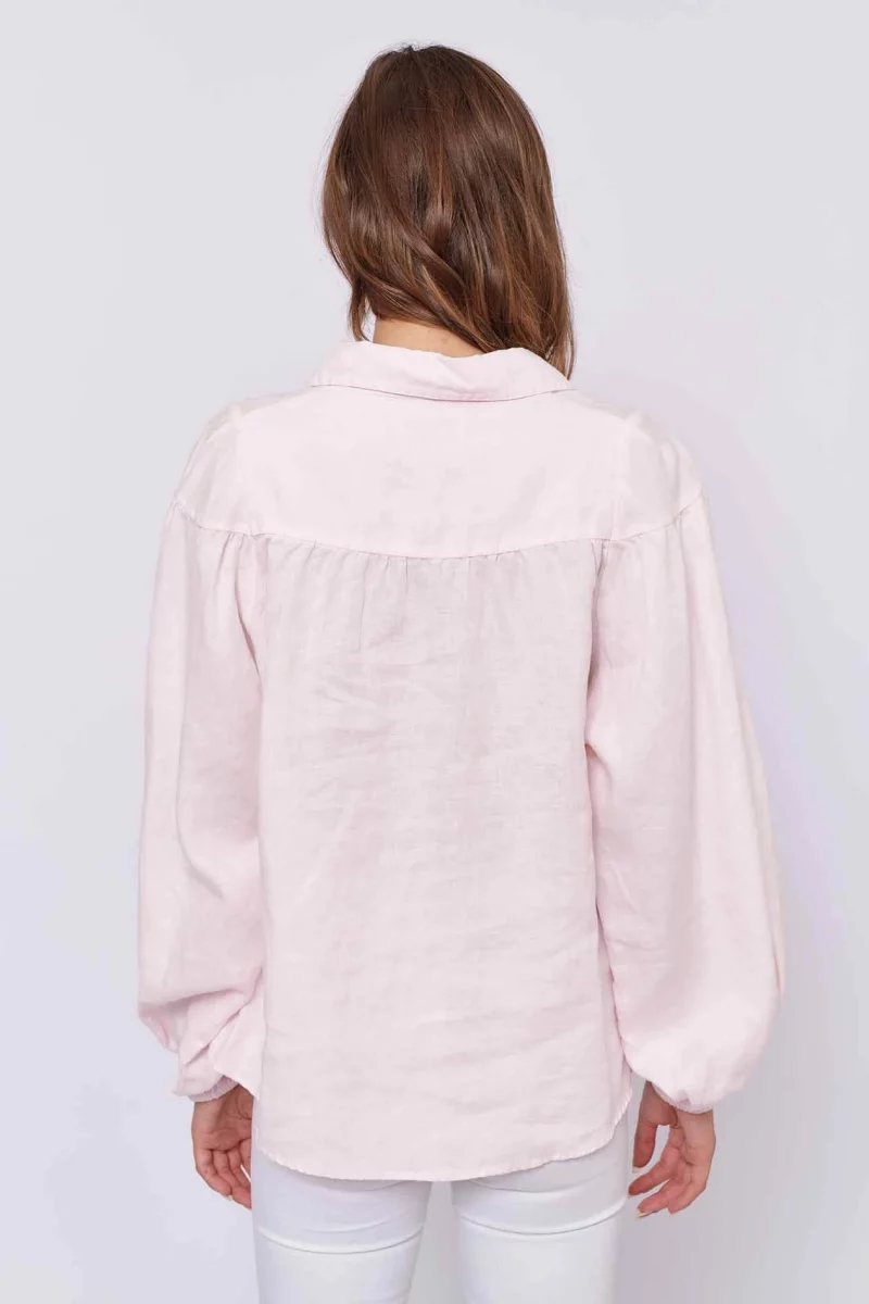 alessandra shirts romeo linen shirt in pale pink 30614123249718
