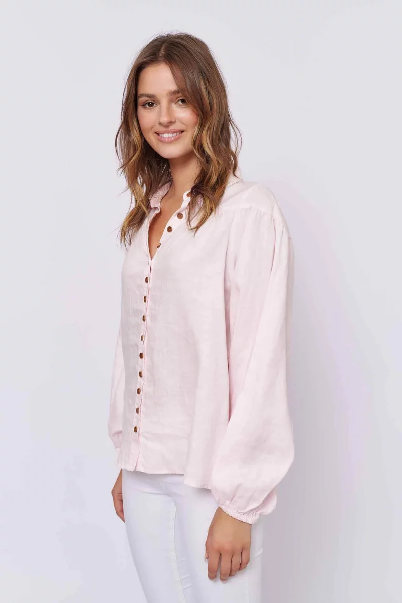 alessandra shirts romeo linen shirt in pale pink 30614123479094