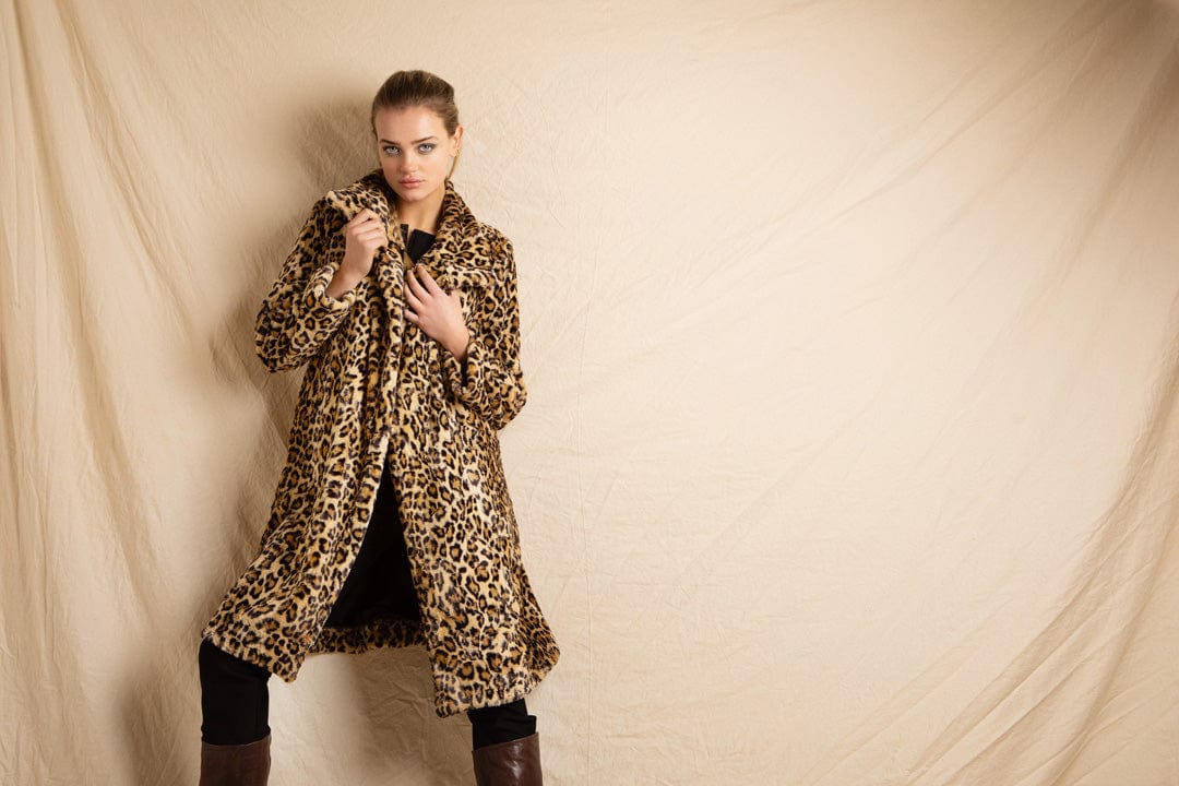 Caravan \u0026 Co Ava Faux Fur Coat Leopard 